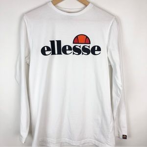 Ellesse 100% Cotton White Logo Long Sleeve Tshirt